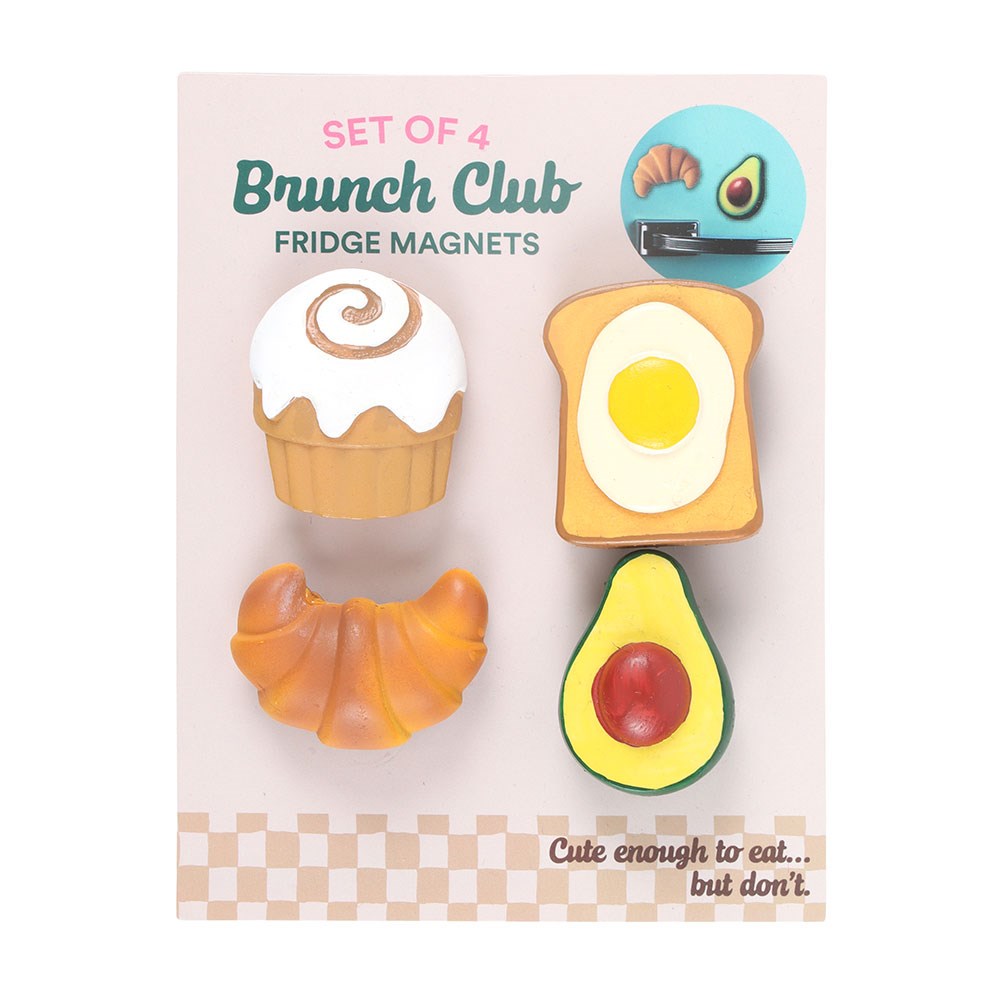 Novelty Brunch Club Food Fridge Magnet Set of 41