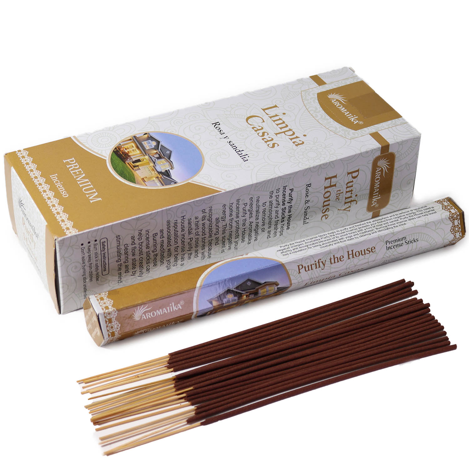Aromatika Premium Charcoal-Free Hex Incense Sticks – Purify The House (20 Pack)
