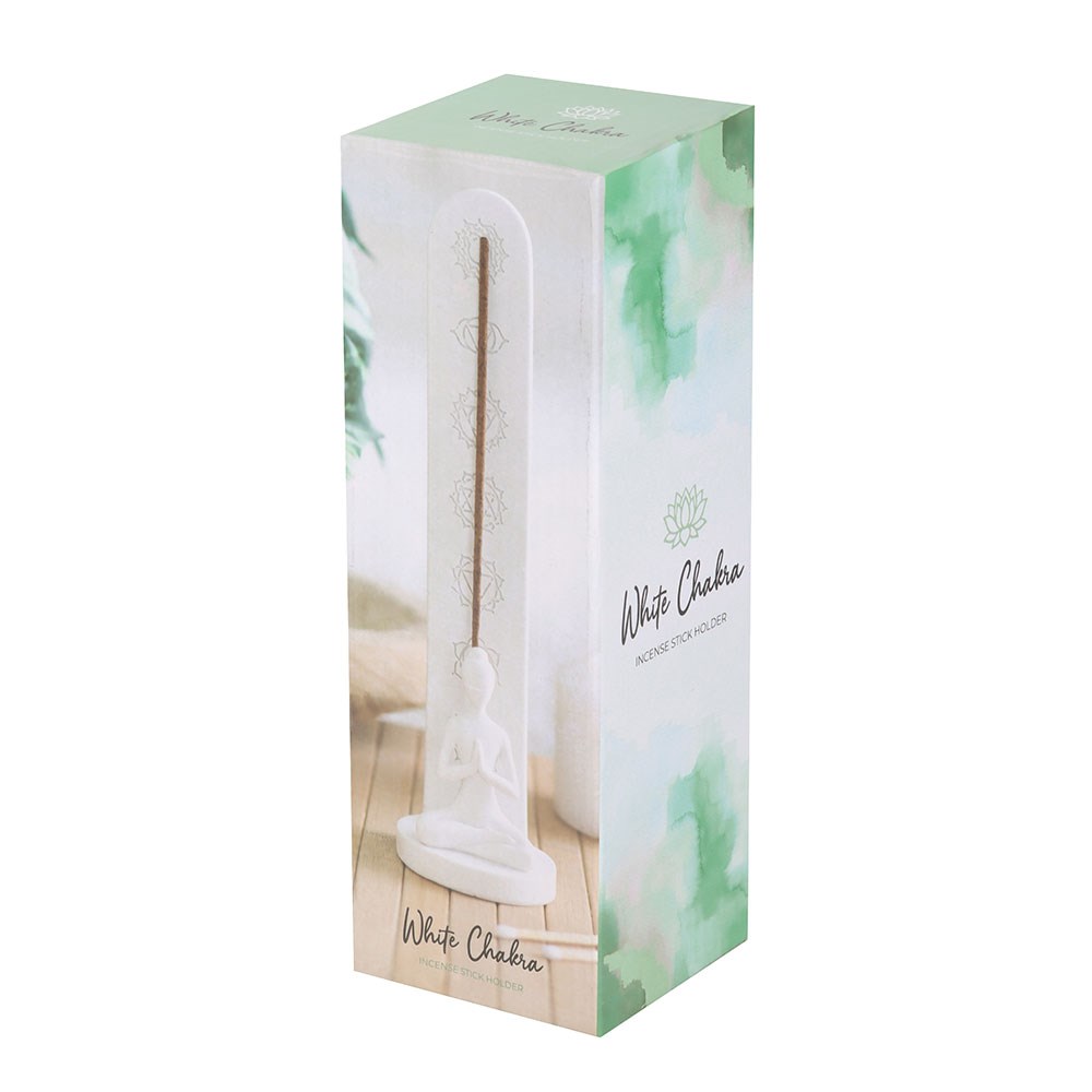 White Chakra Yoga Pose Incense Stick Holder4