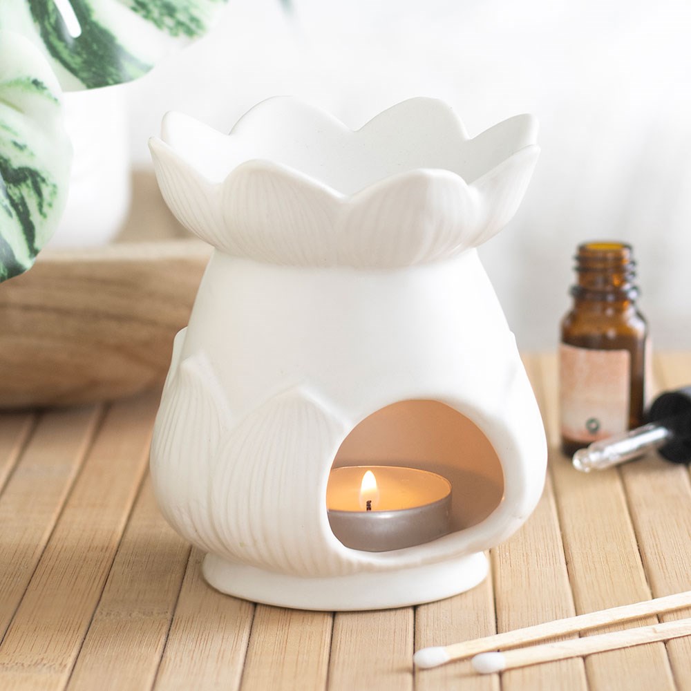 White Lotus Flower Oil Burner1