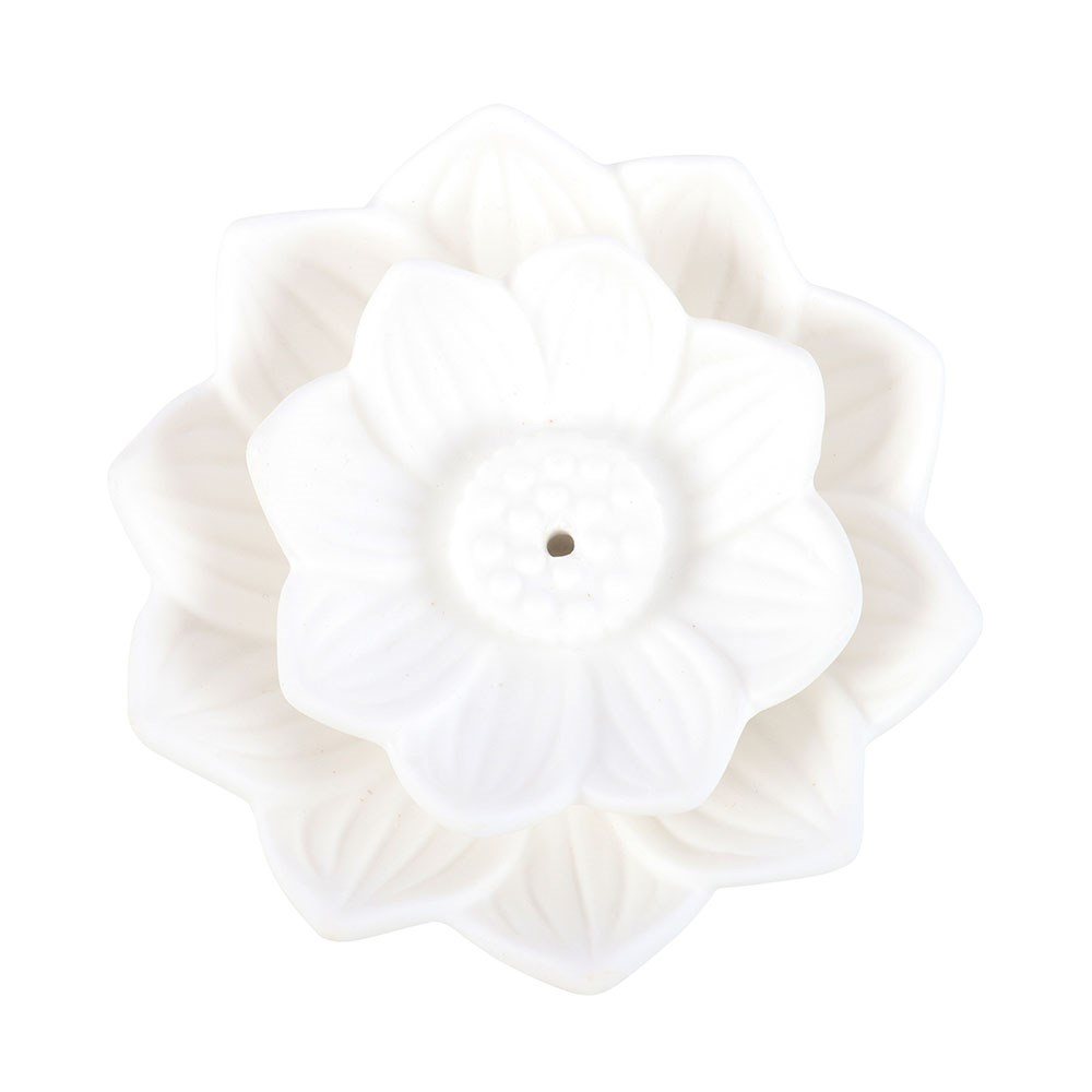 White Lotus Flower Incense Stick Holder2