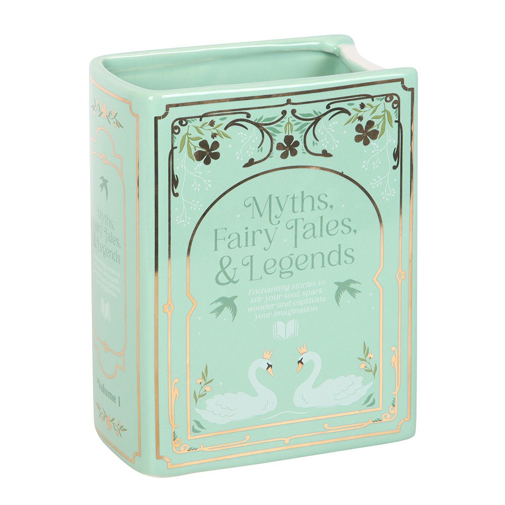 Enchanted Fairytale Book Shaped Vase - Mint Green