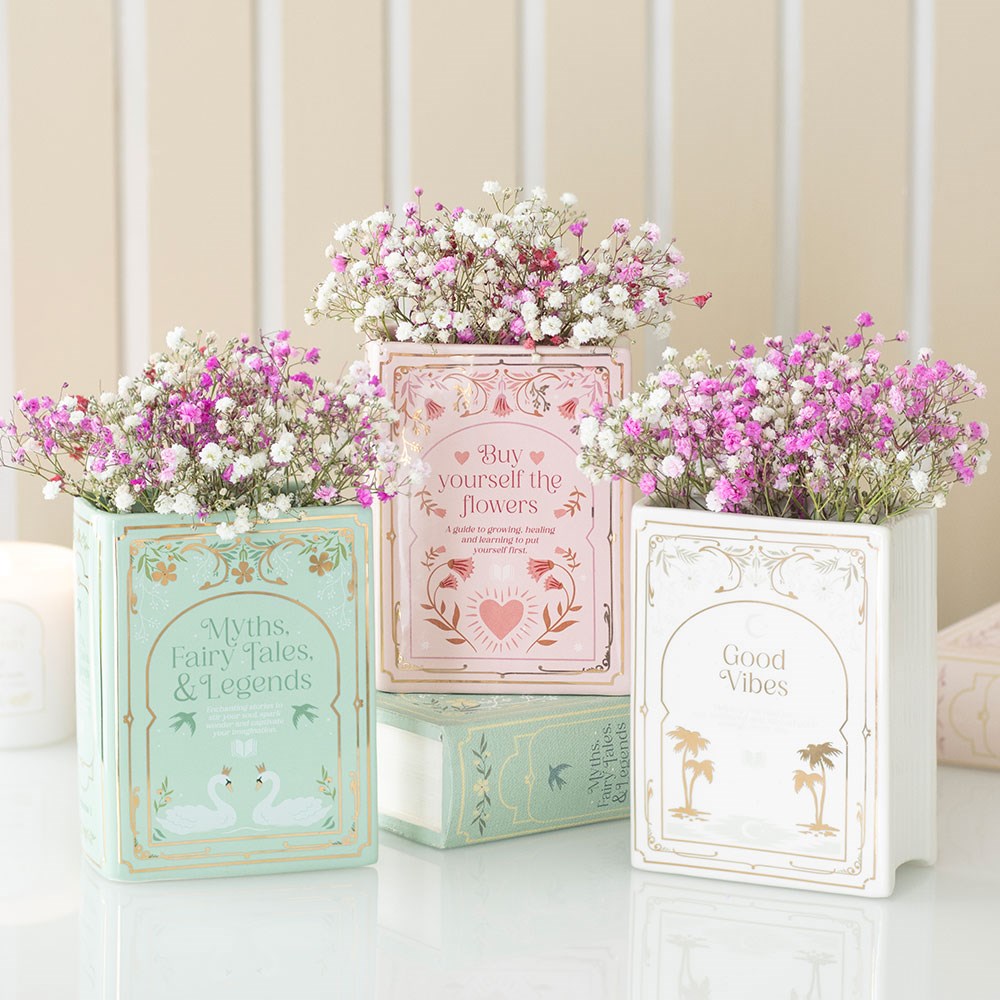 Enchanted Fairytale Book Shaped Vase - Mint Green4