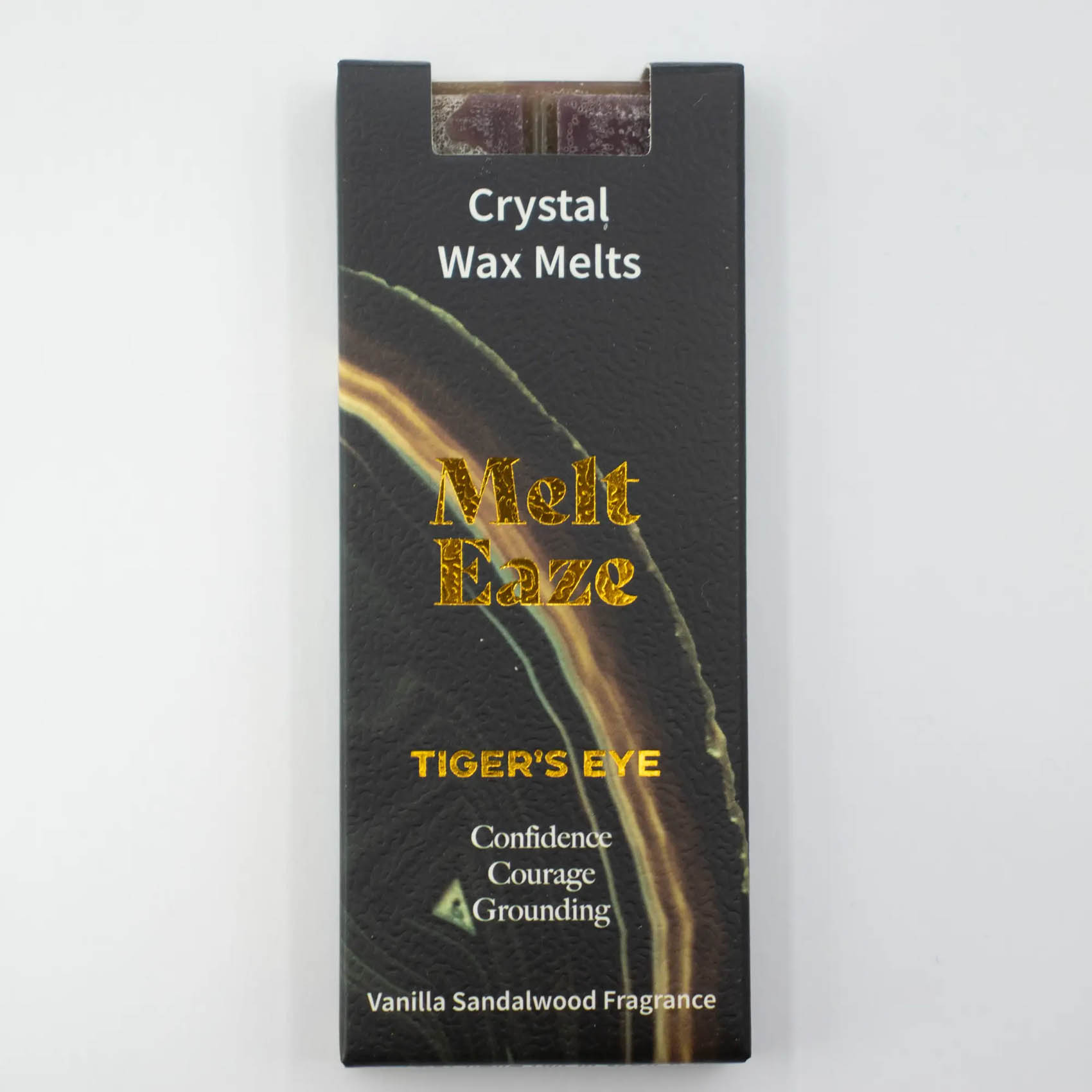 MeltEaze Tiger's Eye Crystal Wax Melts – Vanilla Sandalwood Snap Bar (50g)2