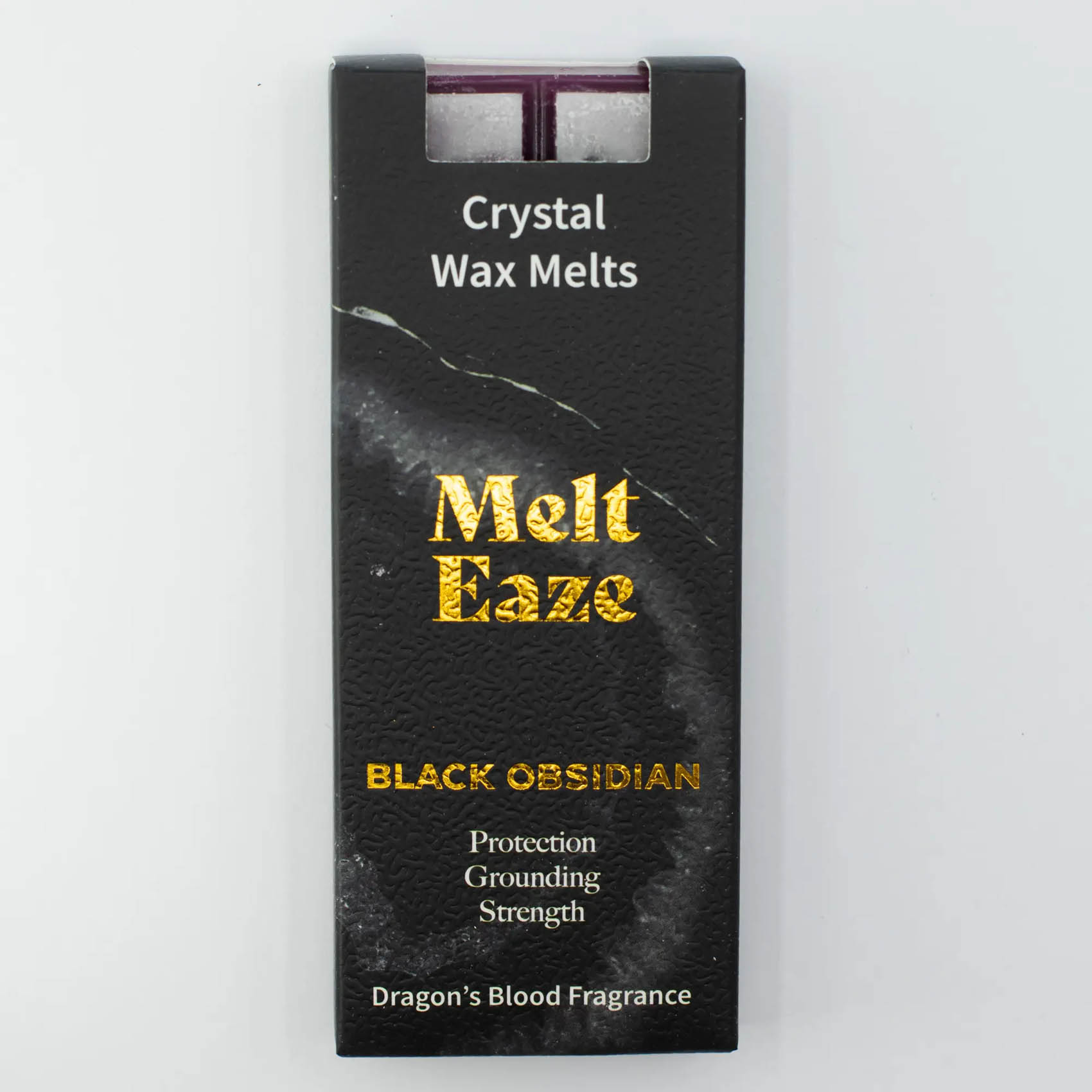 MeltEaze Black Obsidian Crystal Wax Melts – Dragon's Blood Snap Bar (50g)2