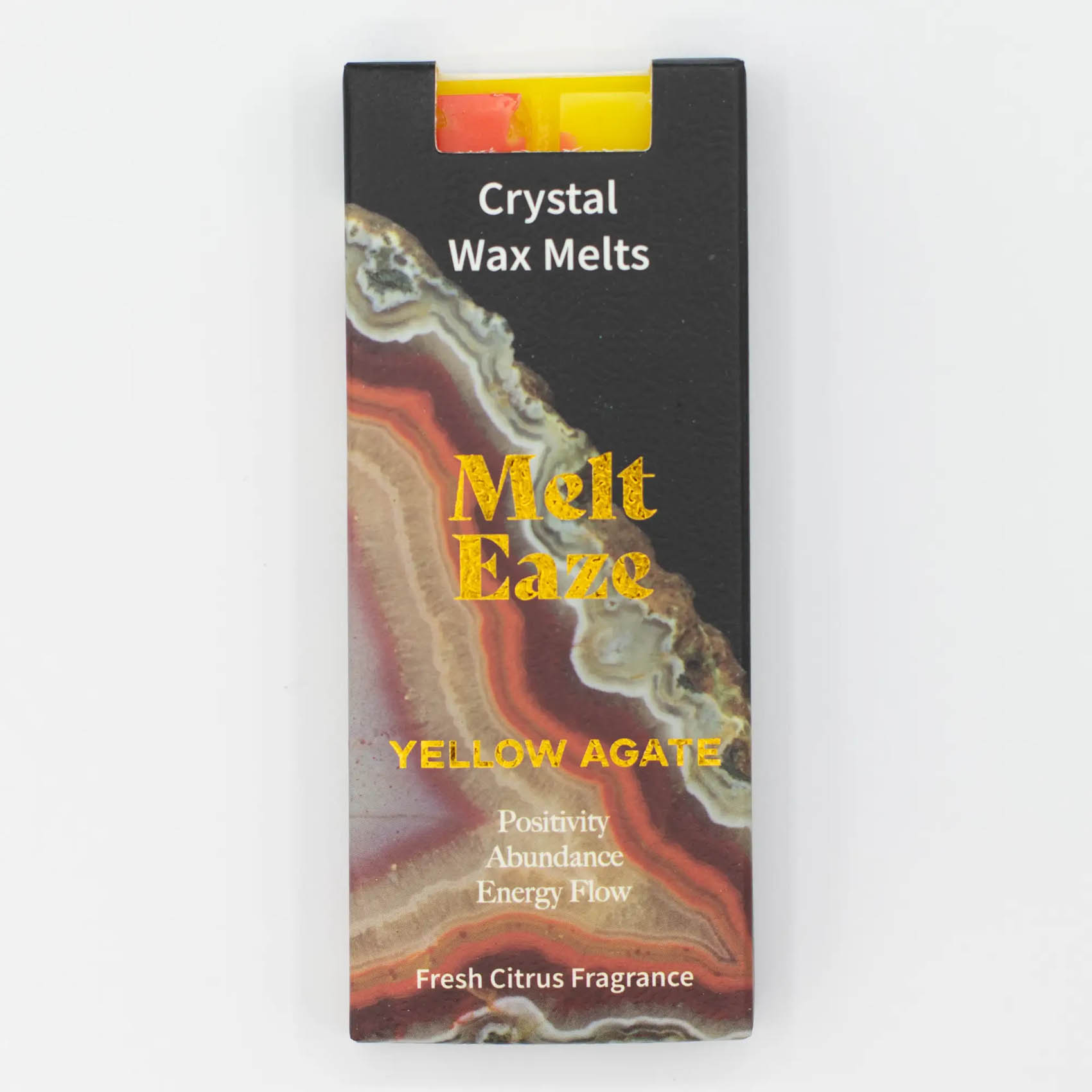MeltEaze Yellow Agate Crystal Wax Melts – Fresh Citrus Snap Bar (50g)2