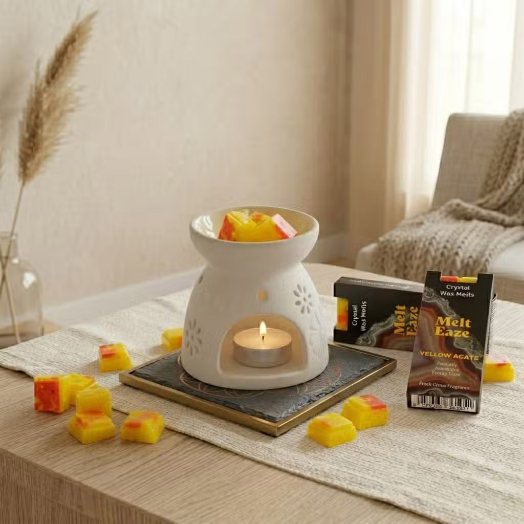 MeltEaze Yellow Agate Crystal Wax Melts – Fresh Citrus Snap Bar (50g)3