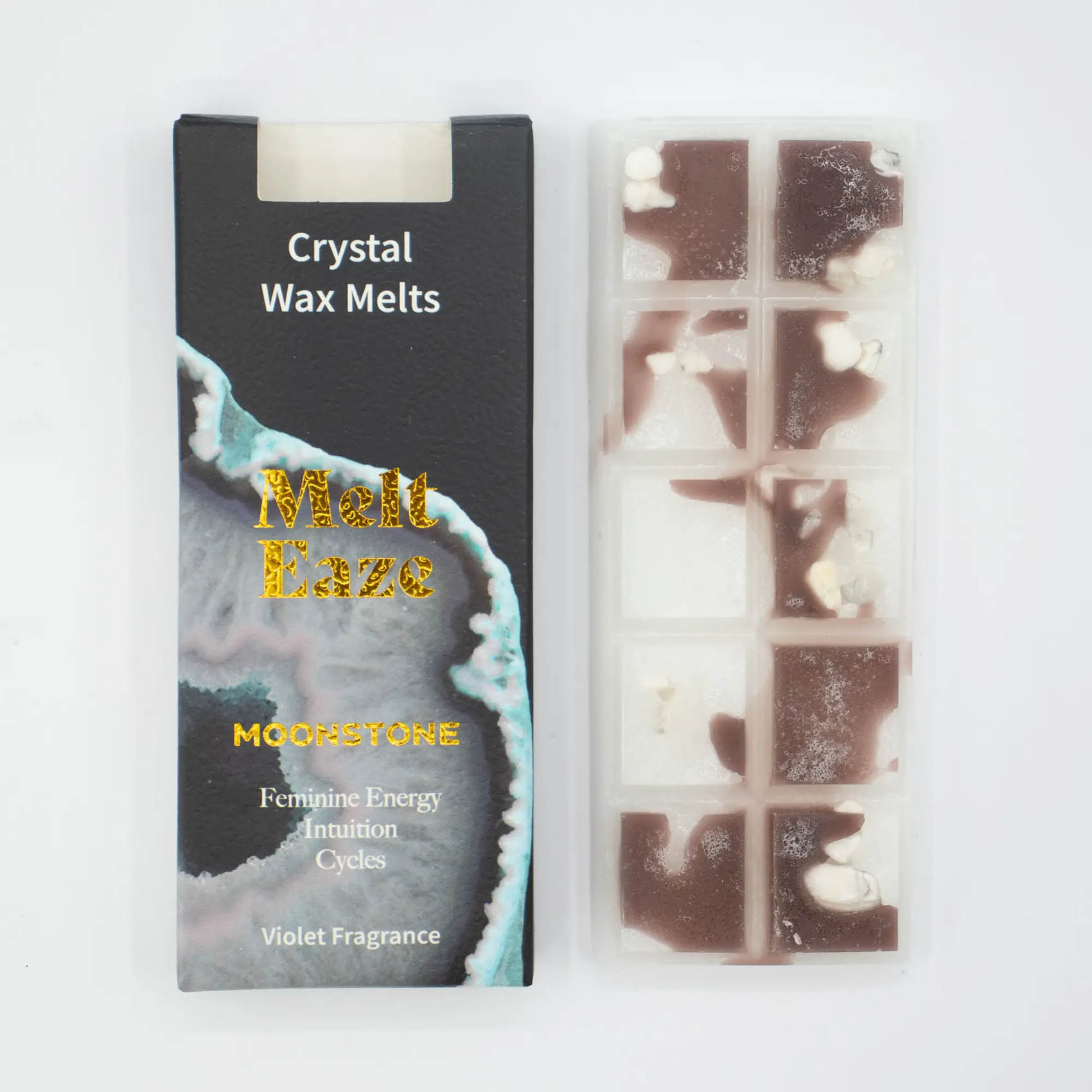 MeltEaze Moonstone Crystal Wax Melts – Violet Snap Bar (50g)1