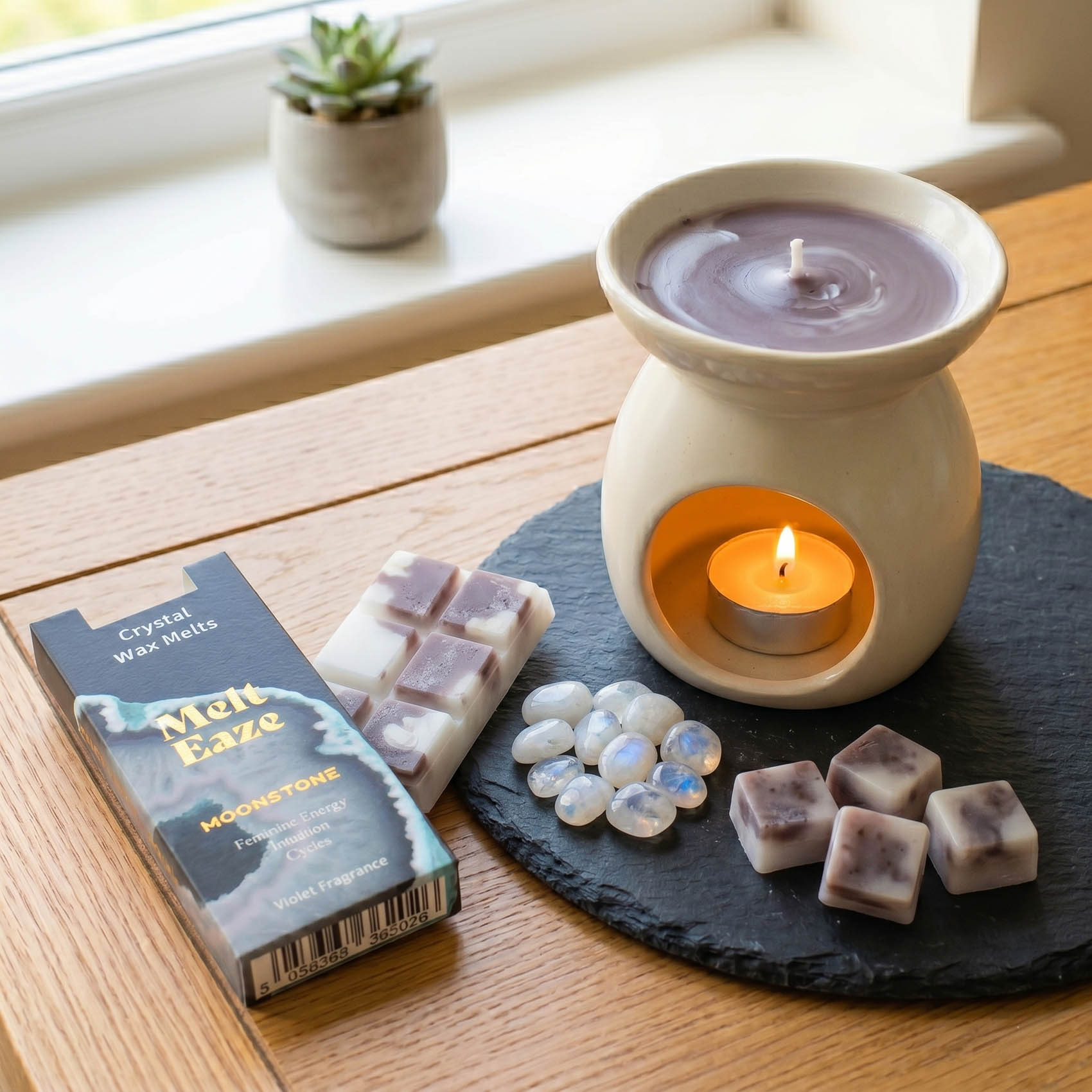 MeltEaze Moonstone Crystal Wax Melts – Violet Snap Bar (50g)3