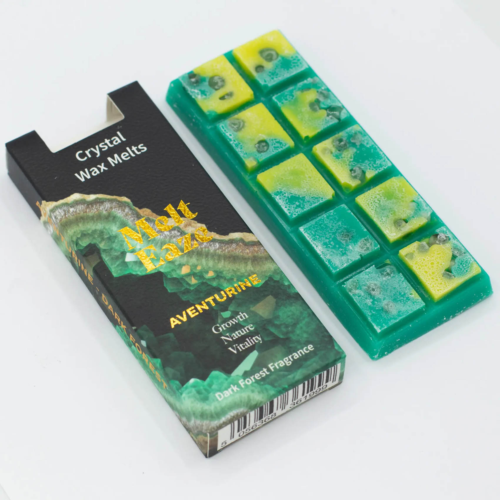 MeltEaze Aventurine Crystal Wax Melts – Dark Forest Snap Bar (50g)