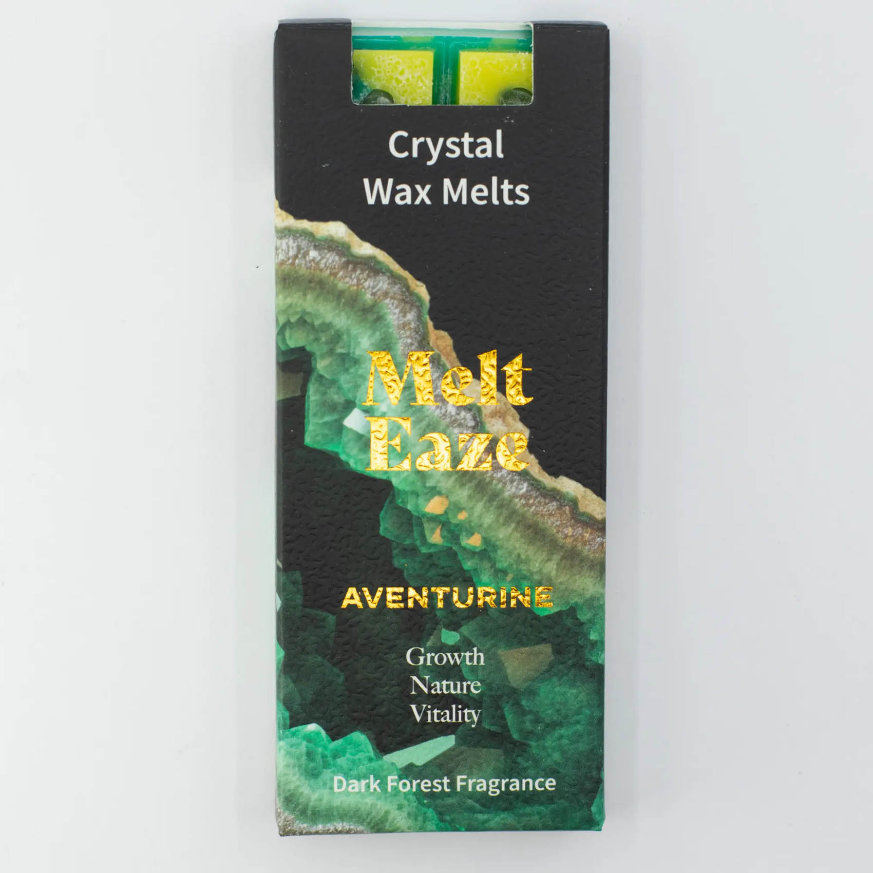MeltEaze Aventurine Crystal Wax Melts – Dark Forest Snap Bar (50g)2