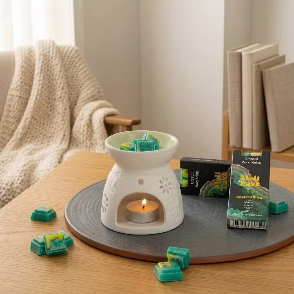 MeltEaze Aventurine Crystal Wax Melts – Dark Forest Snap Bar (50g)3