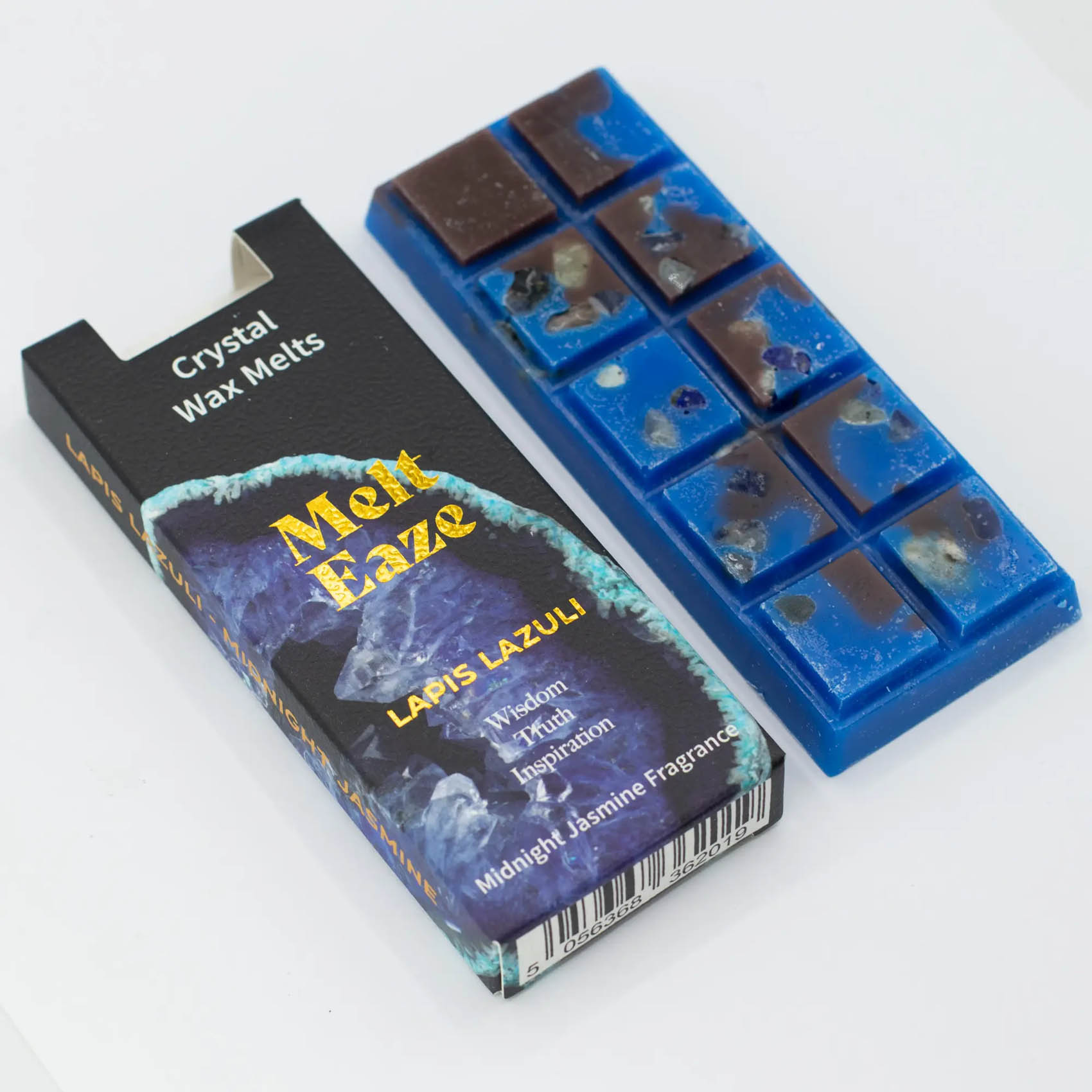 MeltEaze Lapis Lazuli Crystal Wax Melts – Midnight Jasmine Snap Bar (50g)