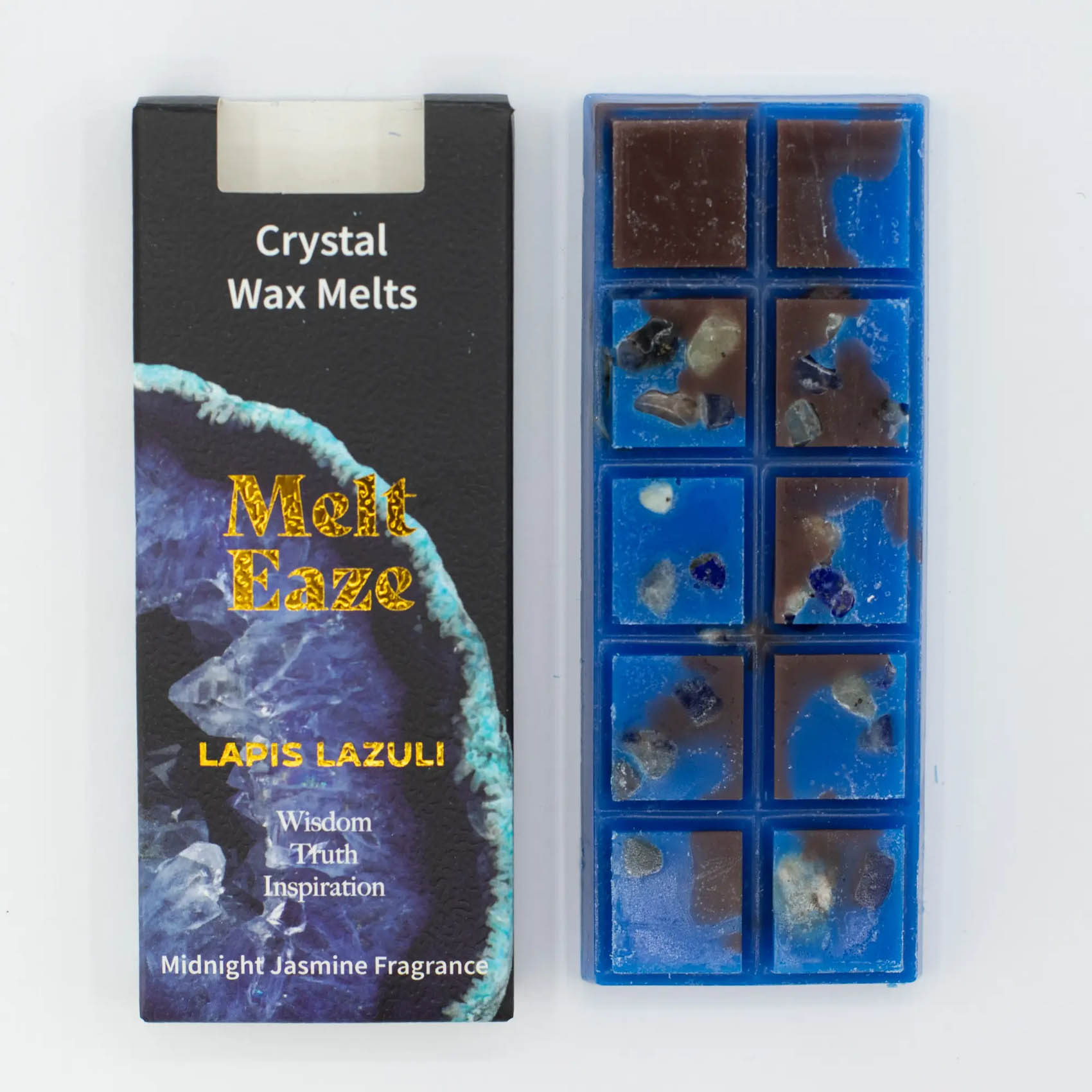 MeltEaze Lapis Lazuli Crystal Wax Melts – Midnight Jasmine Snap Bar (50g)1