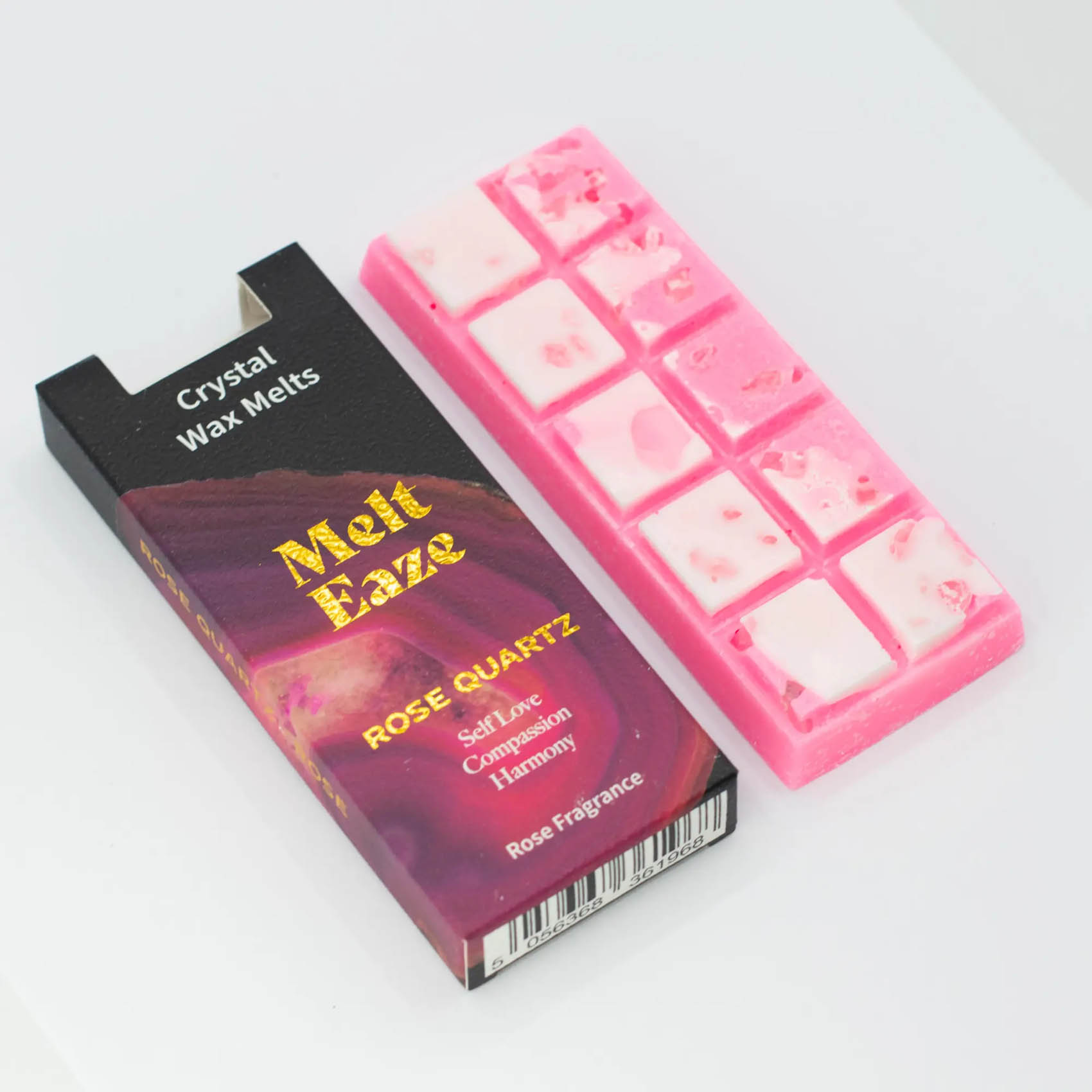 MeltEaze Rose Quartz Crystal Wax Melts – Rose Snap Bar (50g)