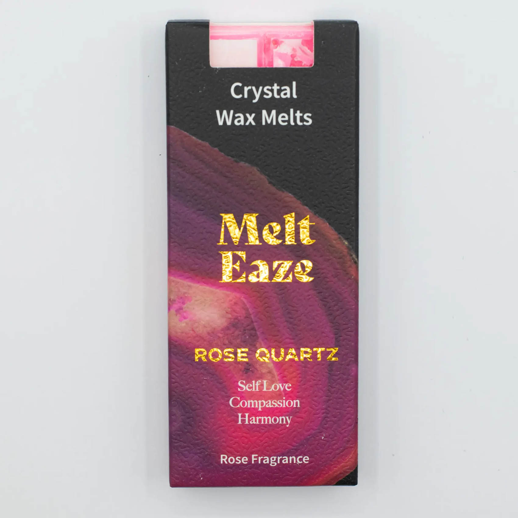 MeltEaze Rose Quartz Crystal Wax Melts – Rose Snap Bar (50g)2