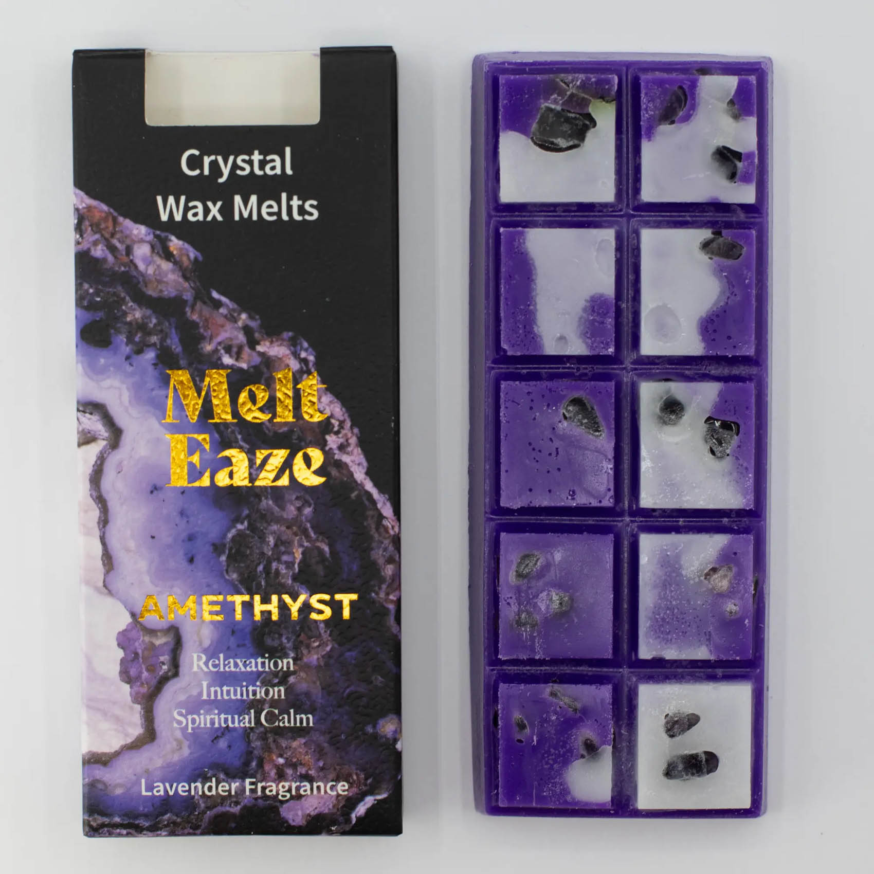MeltEaze Amethyst Crystal Wax Melts – Lavender Snap Bar (50g)1