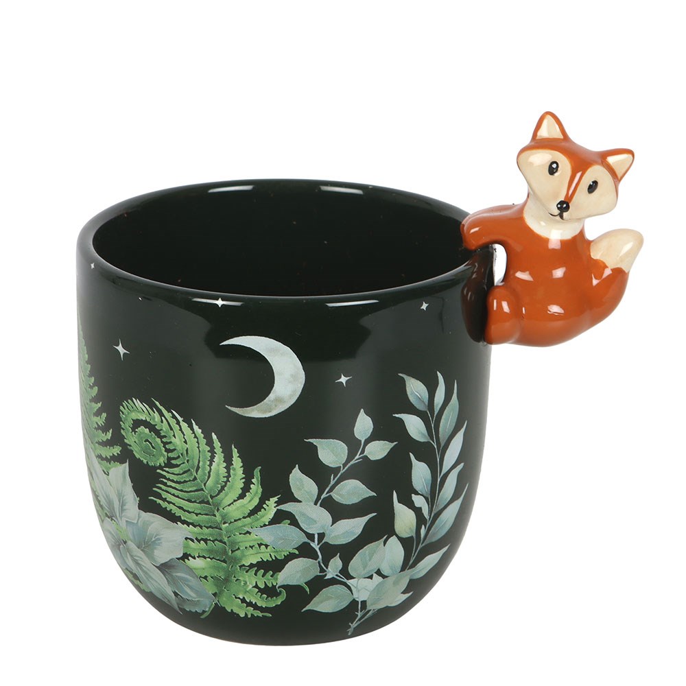 Dark Green Woodland Fern Plant Pot with 3D Hanging Fox