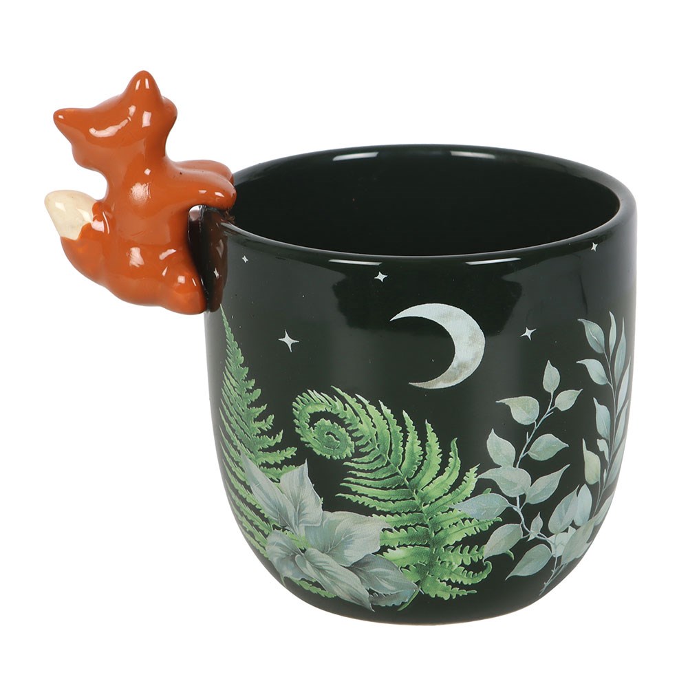 Dark Green Woodland Fern Plant Pot with 3D Hanging Fox3