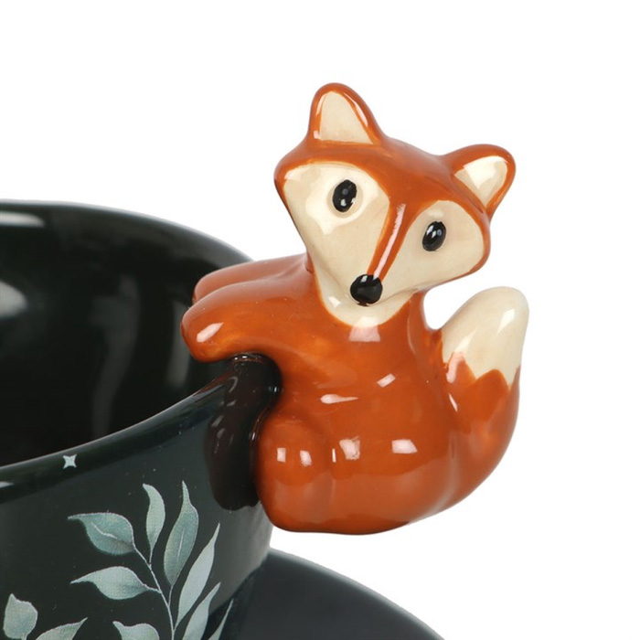 Midnight Woodland Fox Tea Cup & Saucer Set (500ml)1