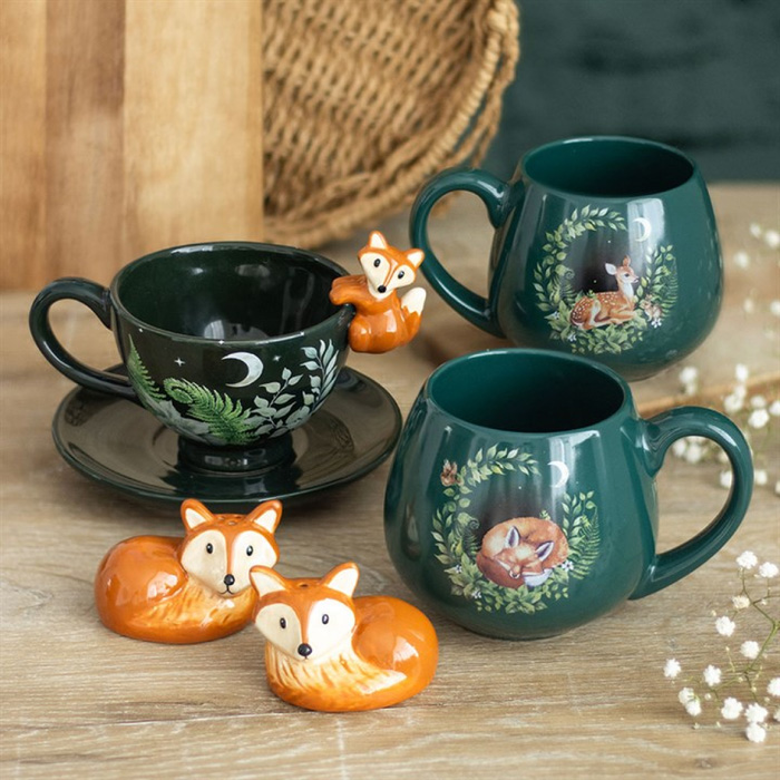Midnight Woodland Fox Tea Cup & Saucer Set (500ml)4