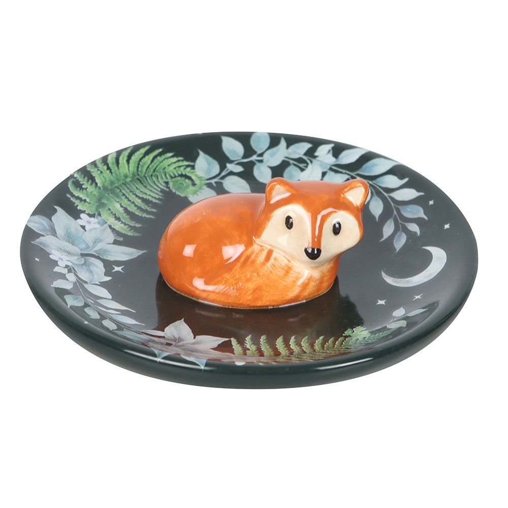 Midnight Woodland Fox Ceramic Trinket Dish