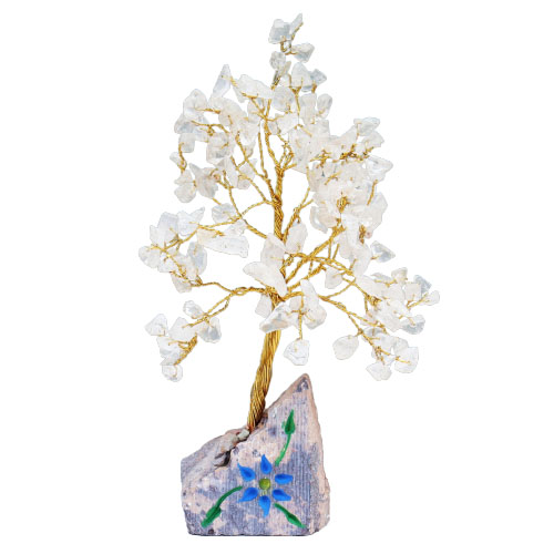 Handcrafted Rock Crystal Gemstone Tree - 160 Stones1