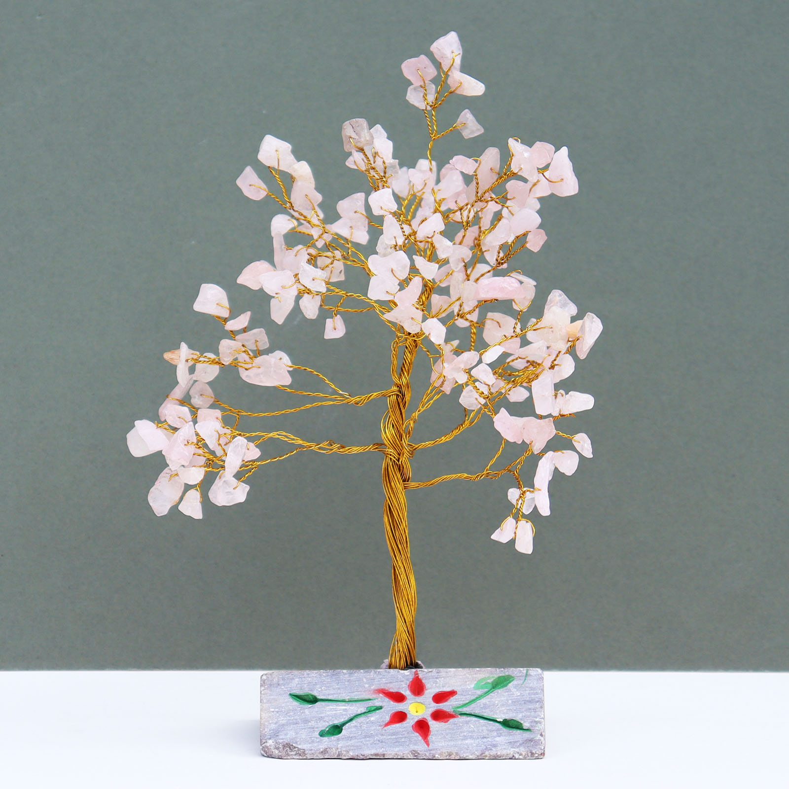 Handcrafted Rose Quartz Gemstone Tree - 160 Stones