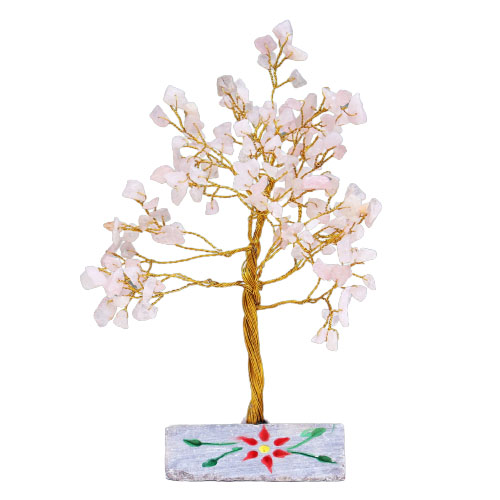 Handcrafted Rose Quartz Gemstone Tree - 160 Stones1