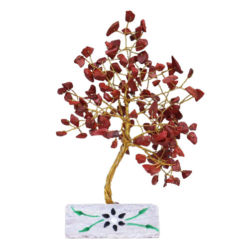 Handcrafted Red Jasper Gemstone Tree - 160 Stones1
