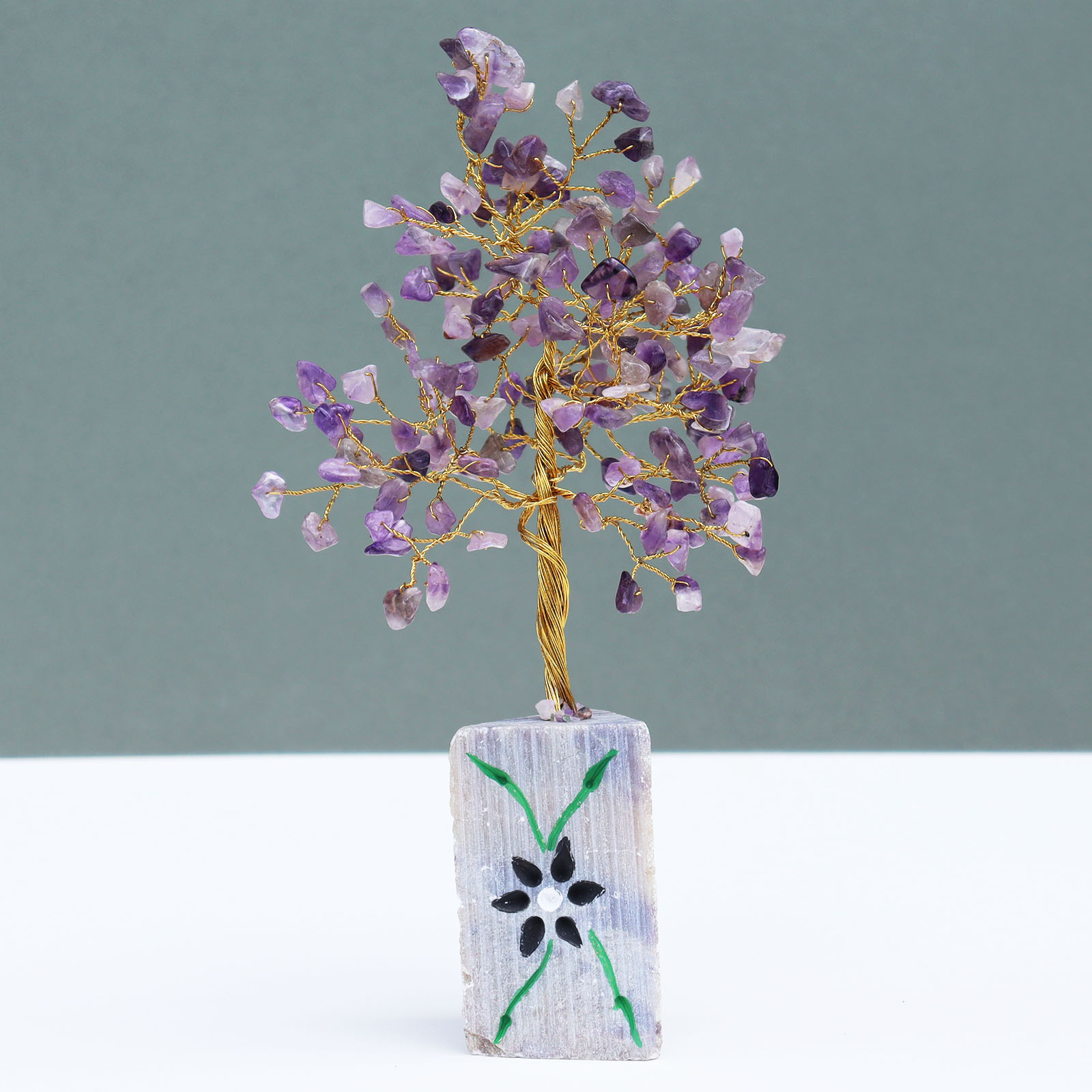 Handcrafted Amethyst Gemstone Tree - 160 Stones