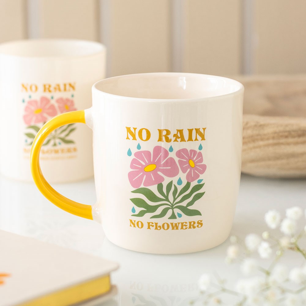 No Rain, No Flowers Yellow Positivity Mug (370ml)3