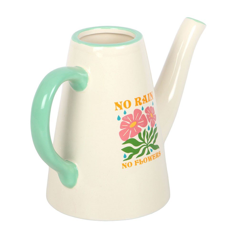 No Rain, No Flowers Ceramic Watering Can & Vase - 600ml1