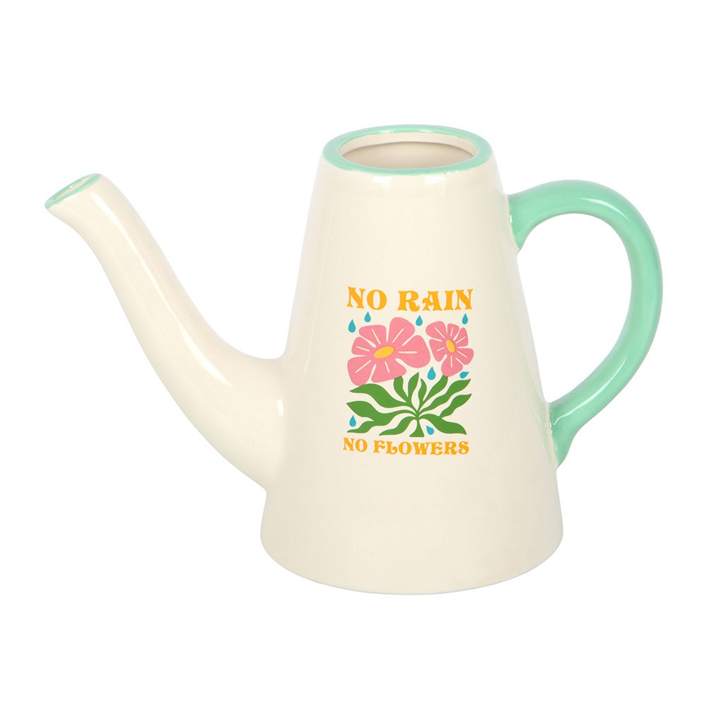 No Rain, No Flowers Ceramic Watering Can & Vase - 600ml2