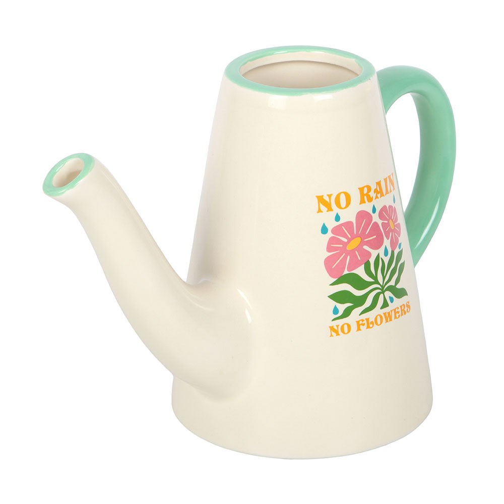 No Rain, No Flowers Ceramic Watering Can & Vase - 600ml3