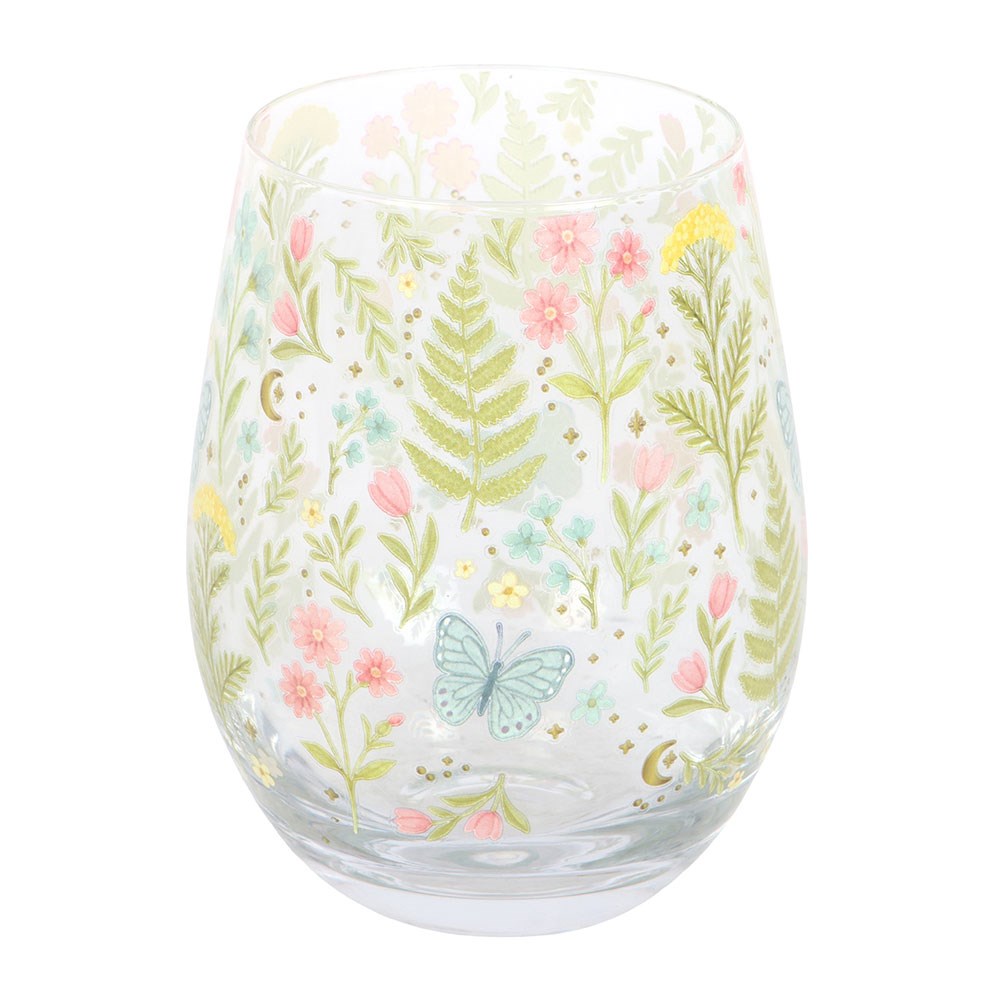 Luna Bloom Floral Print Stemless Glass (450ml)2