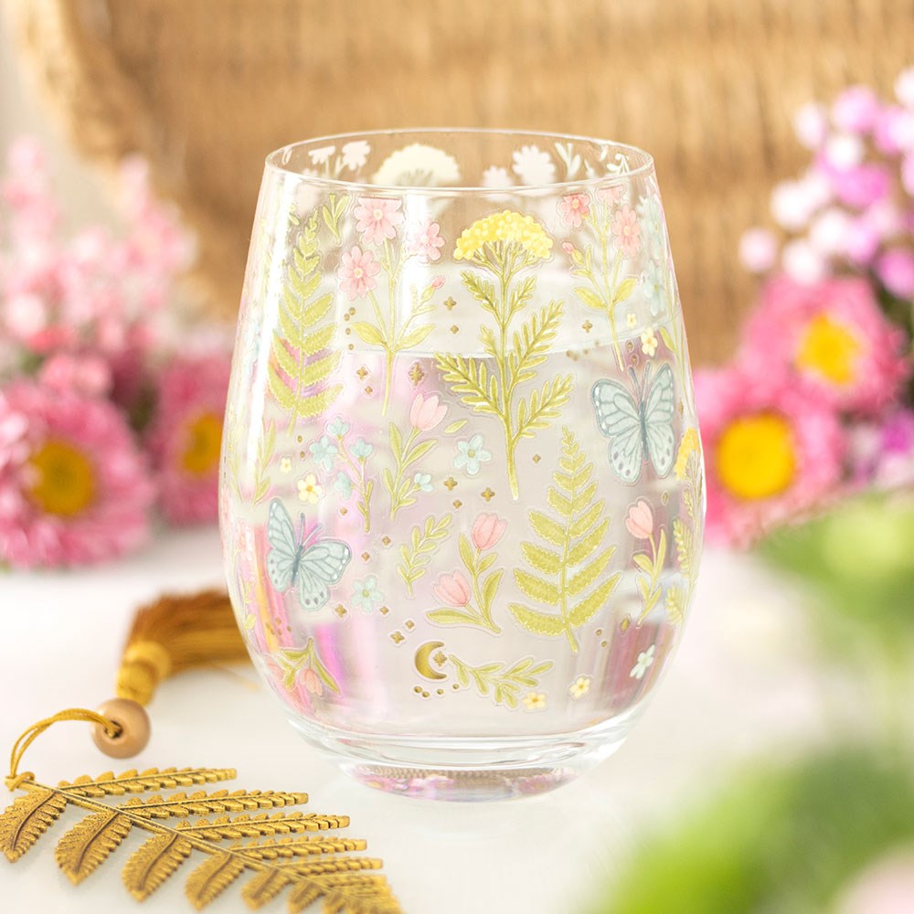 Luna Bloom Floral Print Stemless Glass (450ml)3