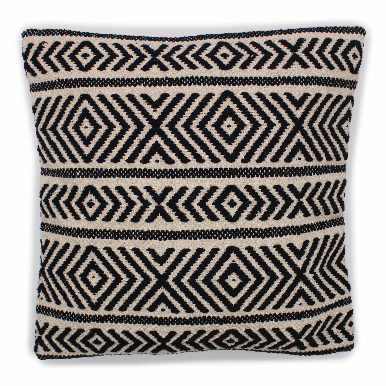 Woven Cotton Tribal Geometric Cushion Cover - 45x45cm