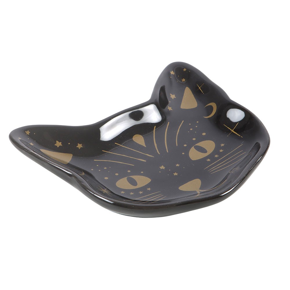 Magick Black Cat Face Trinket Dish2