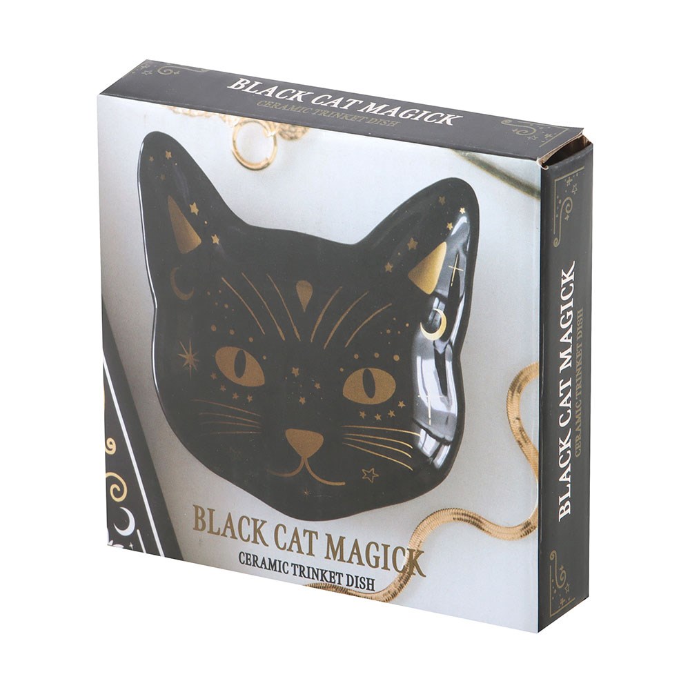 Magick Black Cat Face Trinket Dish3