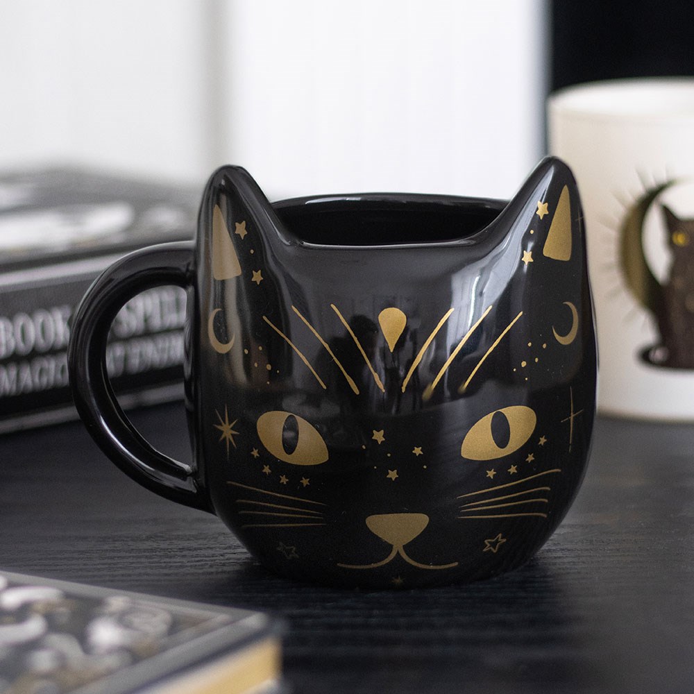 Magick Black Cat Face Mug (390ml)4