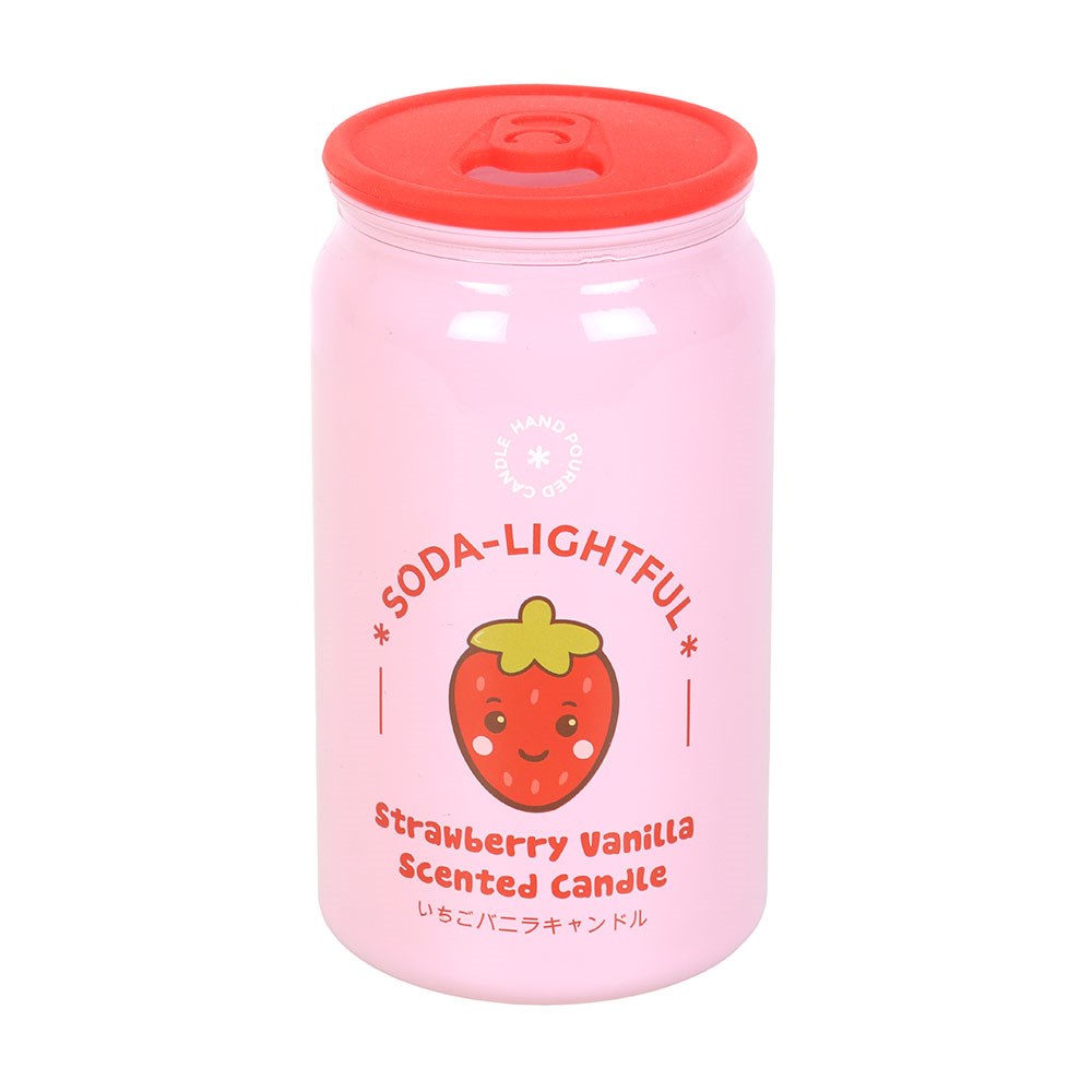 Kawaii Strawberry Vanilla Soda Can Scented Candle