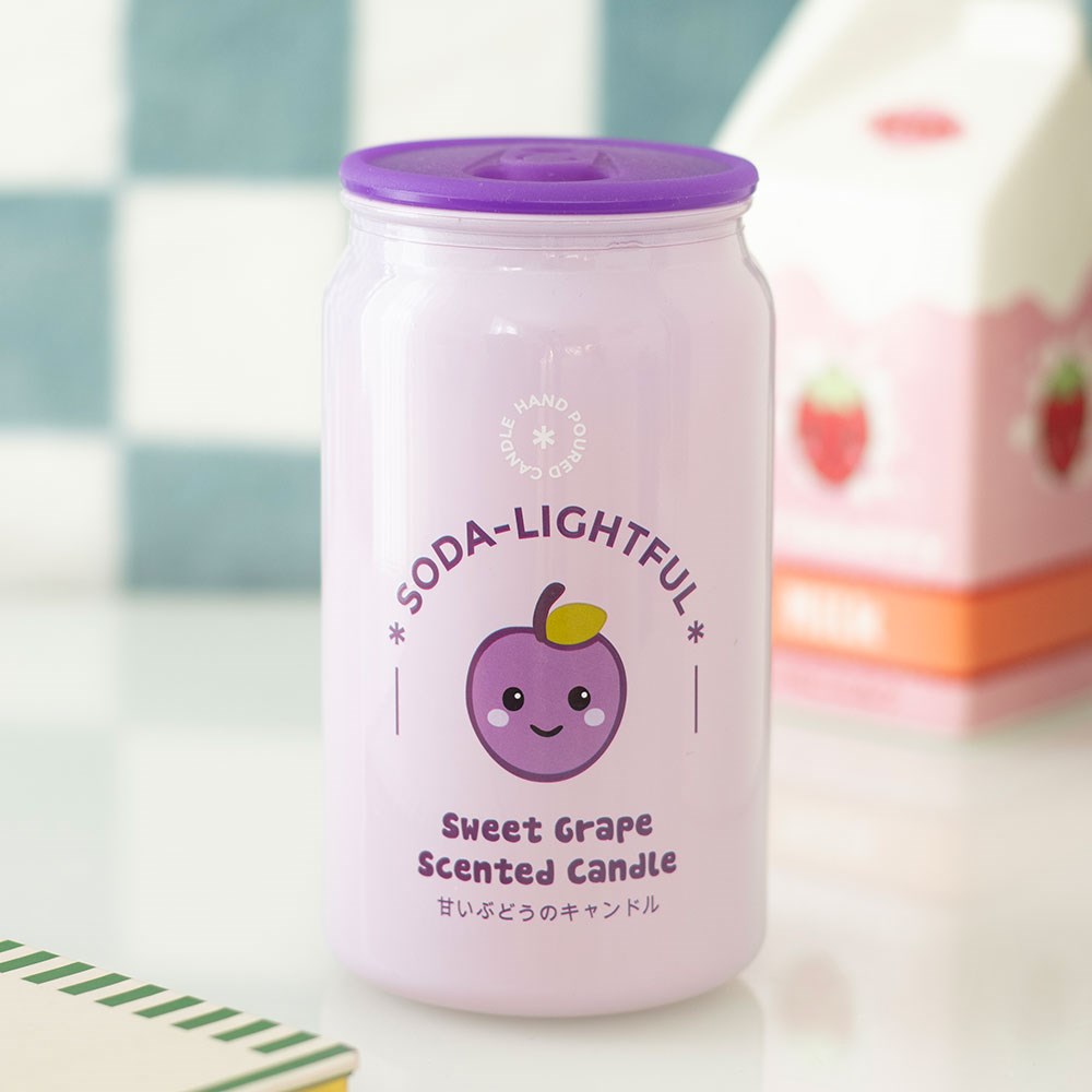 Kawaii Sweet Grape Soda Can Scented Candle3