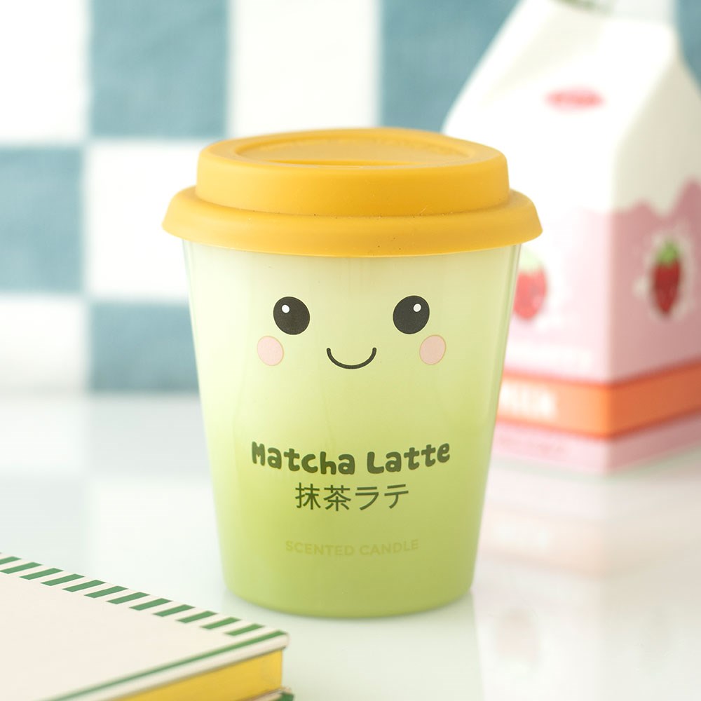Kawaii Matcha Latte Scented Candle – Cute Takeaway Cup Design3