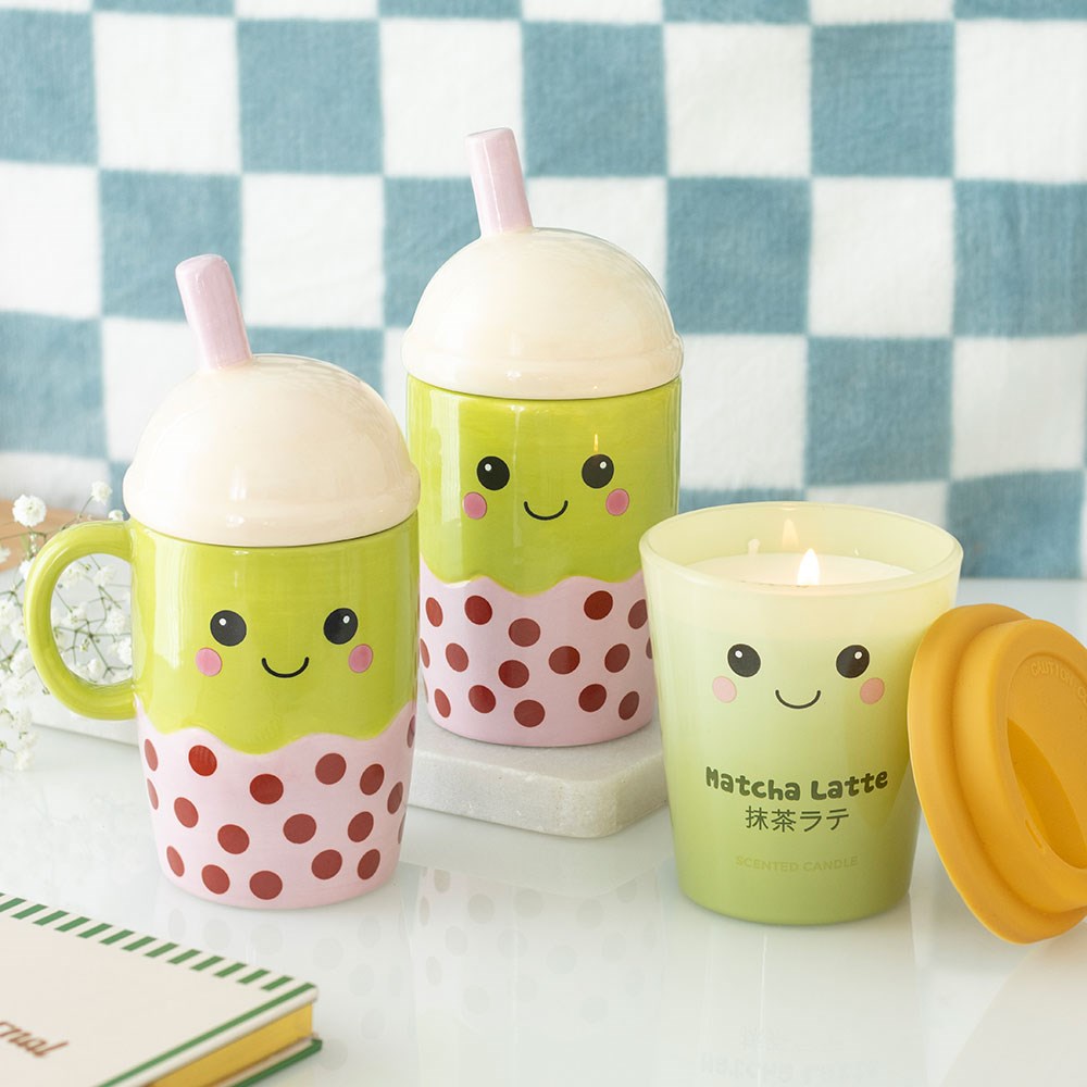 Kawaii Matcha Latte Scented Candle – Cute Takeaway Cup Design4