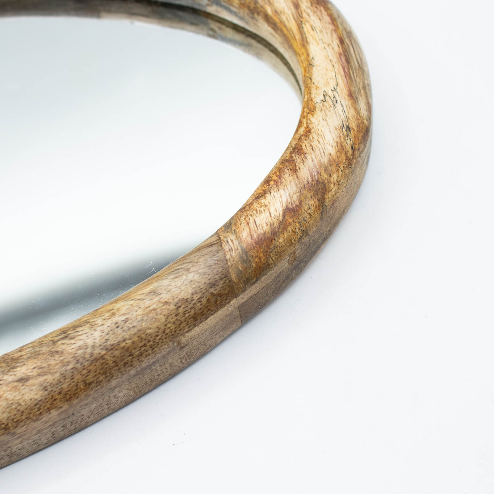 Set of 3 Mango Wood Pebble Mirrors – Light Wood Finish5