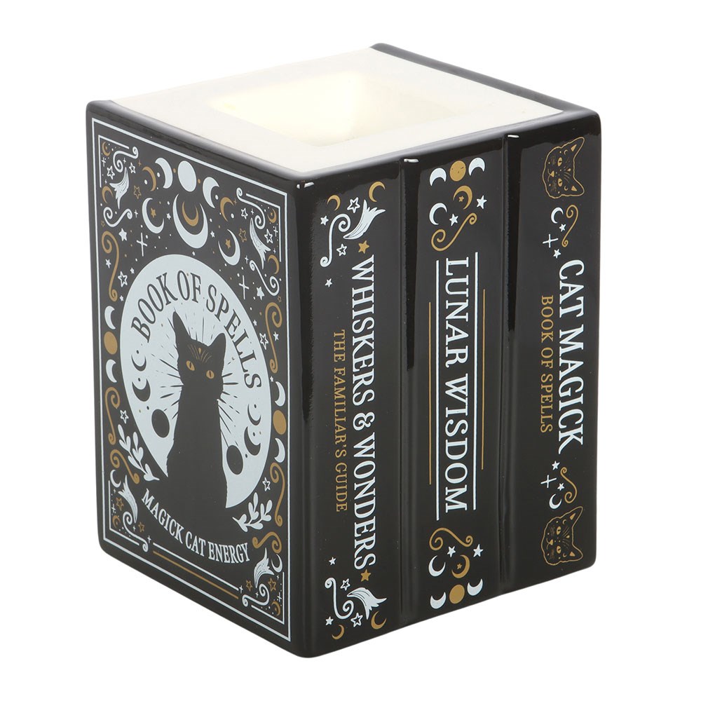 Illustrated Cat Book of Spells Trio Ceramic Oil Burner & Wax Warmer