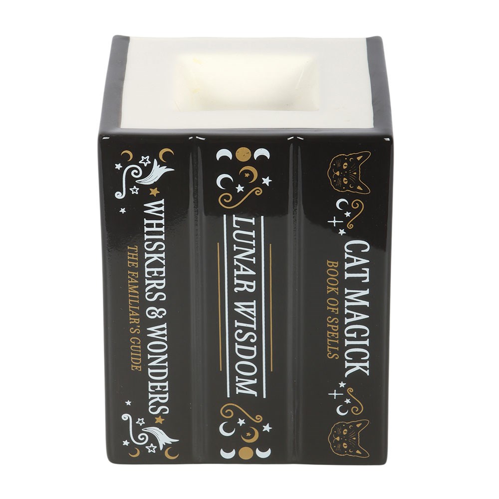 Illustrated Cat Book of Spells Trio Ceramic Oil Burner & Wax Warmer1