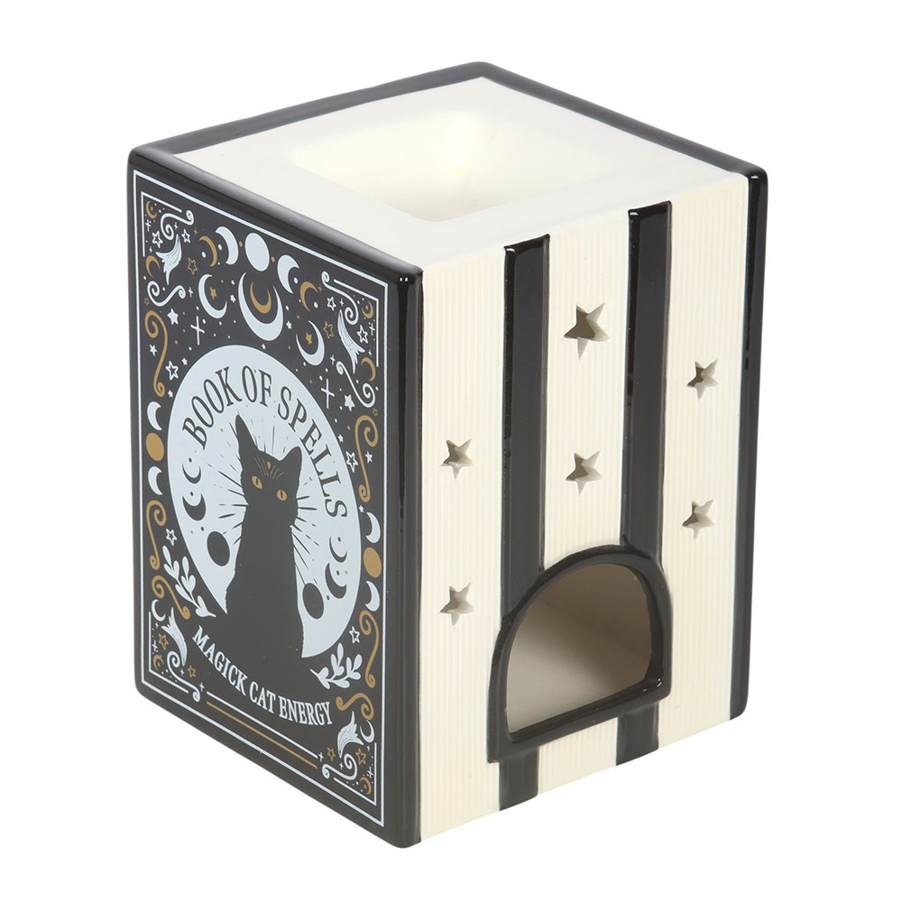 Illustrated Cat Book of Spells Trio Ceramic Oil Burner & Wax Warmer2
