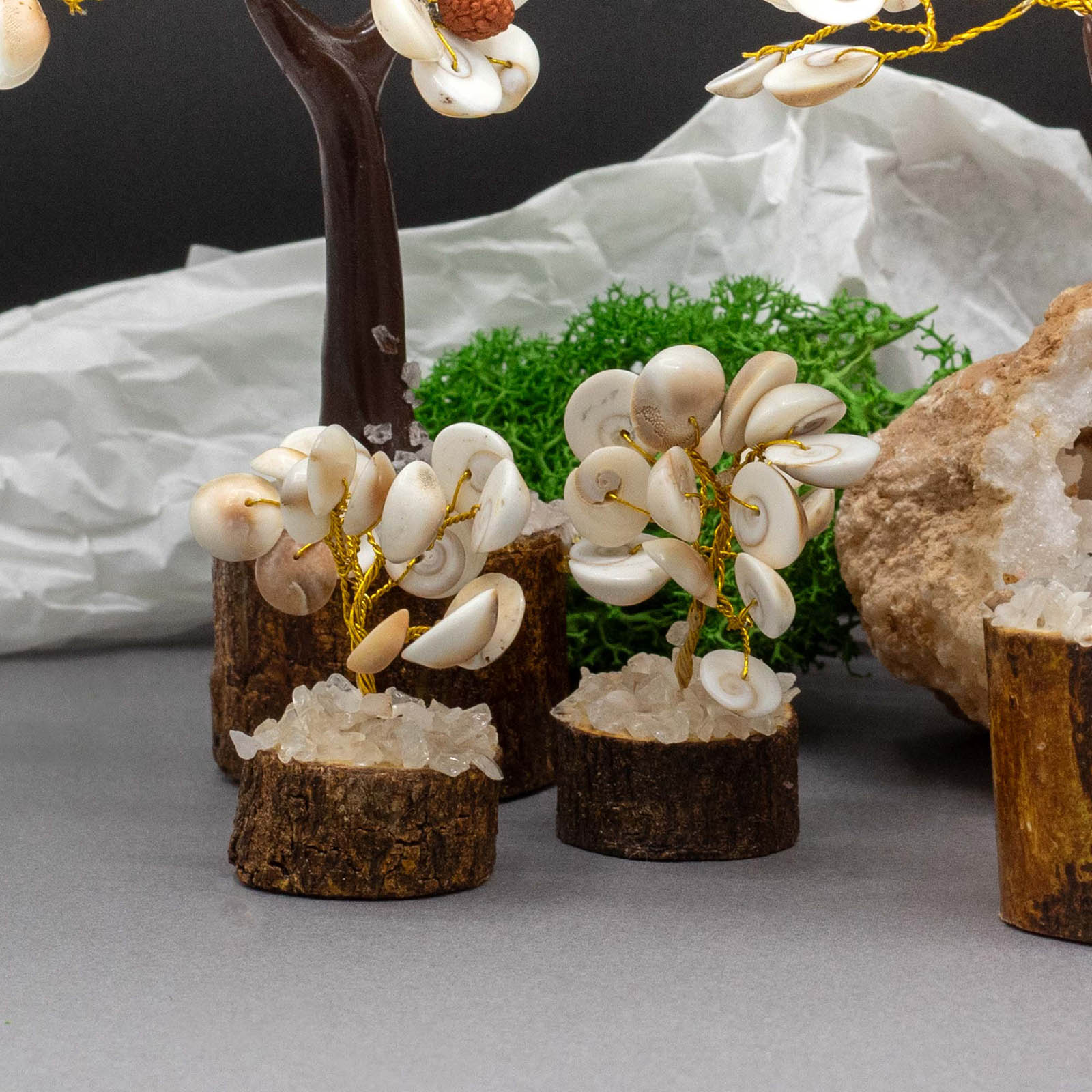 3x Small Gomati Chakra Circle Stone Tree (15 Stones)2